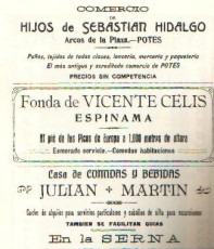 Anuncio de la Fonda de Vicente Celis en 1913. Pinche para verlo ms grande